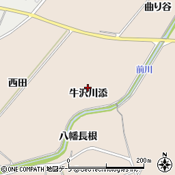 青森県弘前市大沢牛沢川添周辺の地図