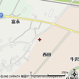 青森県弘前市大沢西田30周辺の地図