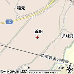 青森県弘前市大沢荒田周辺の地図