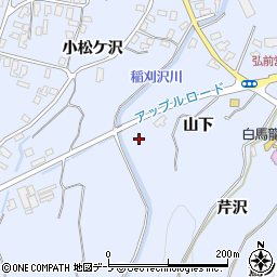 青森県弘前市小栗山周辺の地図