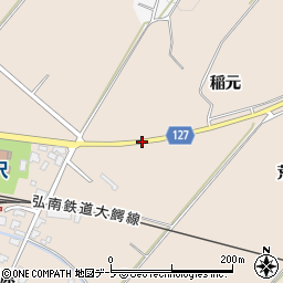青森県弘前市大沢稲元周辺の地図