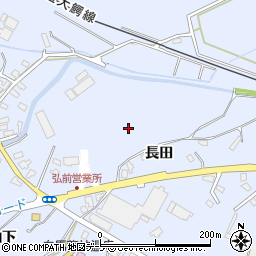 青森県弘前市小栗山長田周辺の地図