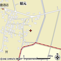 青森県平川市原田稲元周辺の地図