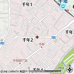 青森県弘前市千年周辺の地図