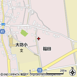 青森県平川市大坊福田周辺の地図