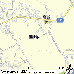青森県平川市高畑熊沢周辺の地図