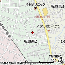 青森県弘前市松原西周辺の地図