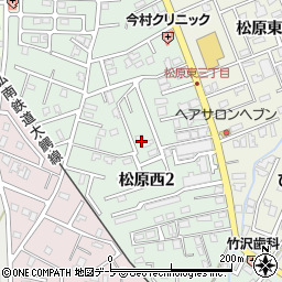 青森県弘前市松原西2丁目周辺の地図
