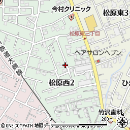 青森県弘前市松原西周辺の地図