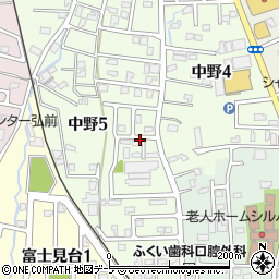 青森県弘前市中野5丁目5周辺の地図