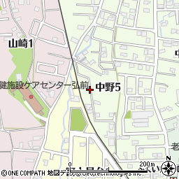 青森県弘前市中野5丁目23周辺の地図