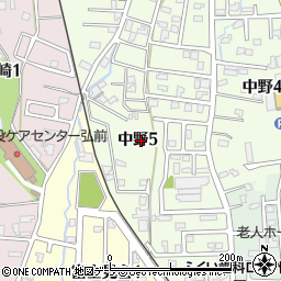 青森県弘前市中野5丁目15周辺の地図