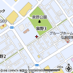 青森県弘前市泉野周辺の地図