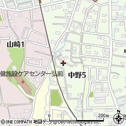 青森県弘前市中野5丁目22周辺の地図