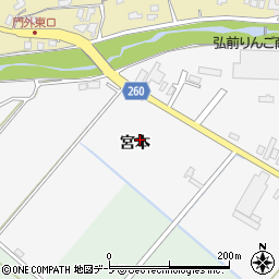 青森県弘前市堀越宮本周辺の地図