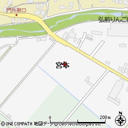 青森県弘前市堀越（宮本）周辺の地図