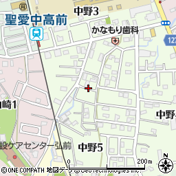 青森県弘前市中野5丁目13周辺の地図