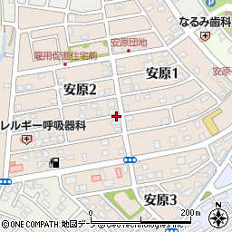 青森県弘前市安原周辺の地図