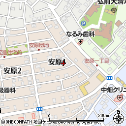 青森県弘前市安原1丁目周辺の地図