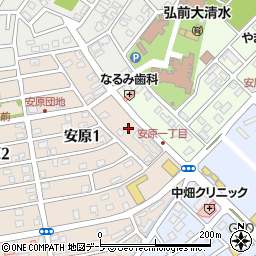 青森県弘前市安原1丁目2周辺の地図