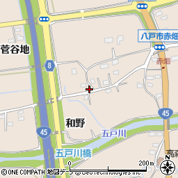青森県八戸市市川町菅谷地206周辺の地図