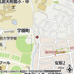 青森県弘前市学園町1-98周辺の地図