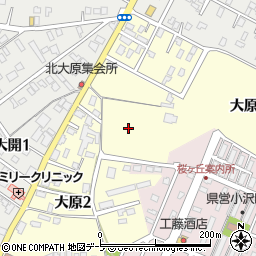 青森県弘前市大原周辺の地図