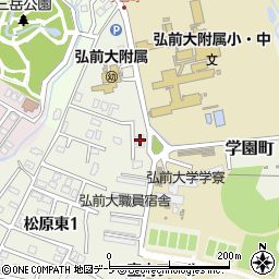 青森県弘前市学園町2-76周辺の地図