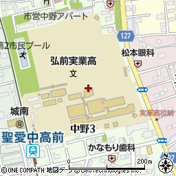 青森県弘前市中野3丁目周辺の地図