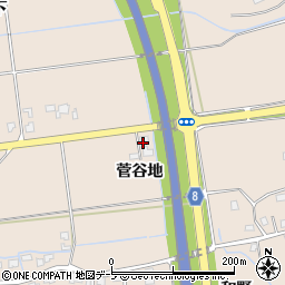 青森県八戸市市川町菅谷地周辺の地図