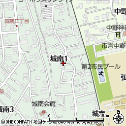 〒036-8232 青森県弘前市城南の地図