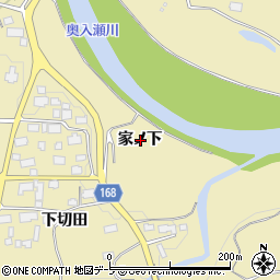 青森県十和田市切田（家ノ下）周辺の地図