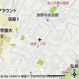 青森県弘前市清原周辺の地図