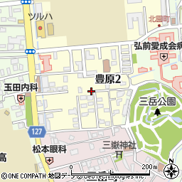 青森県弘前市豊原2丁目周辺の地図