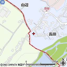 青森県弘前市番館長田16周辺の地図