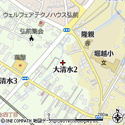 青森県弘前市大清水周辺の地図