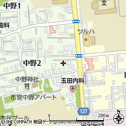 青森県弘前市中野2丁目4周辺の地図