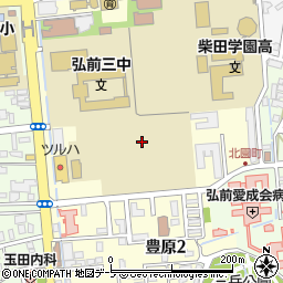 青森県弘前市豊原周辺の地図