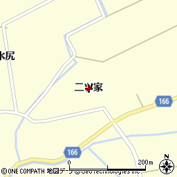 青森県十和田市沢田二ツ家周辺の地図