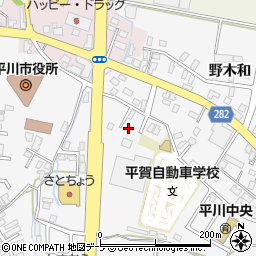 青森県平川市柏木町東田100-2周辺の地図