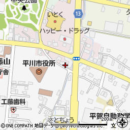 青森県平川市本町平野21周辺の地図