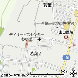 青森県弘前市若葉周辺の地図