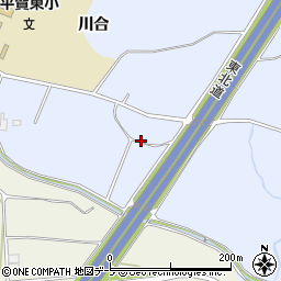 青森県平川市尾崎川合周辺の地図