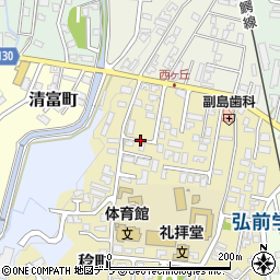 青森県弘前市稔町周辺の地図