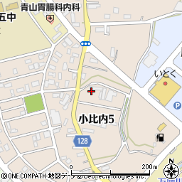 青森県弘前市小比内（富田）周辺の地図