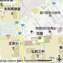 青森県弘前市南富田町1-1周辺の地図