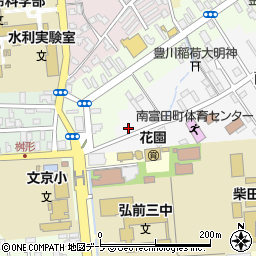 青森県弘前市南富田町1-25周辺の地図