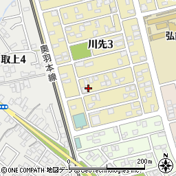 青森県弘前市川先3丁目7-10周辺の地図