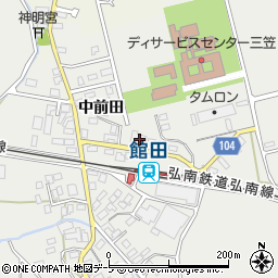 青森県平川市館田中前田107-2周辺の地図