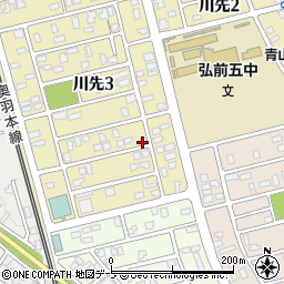 青森県弘前市川先3丁目7-1周辺の地図